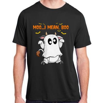 Ghost Cow Moo Mean Boo Pumpkin Moon Halloween Adult ChromaSoft Performance T-Shirt