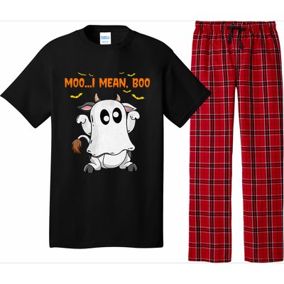 Ghost Cow Moo Mean Boo Pumpkin Moon Halloween Pajama Set