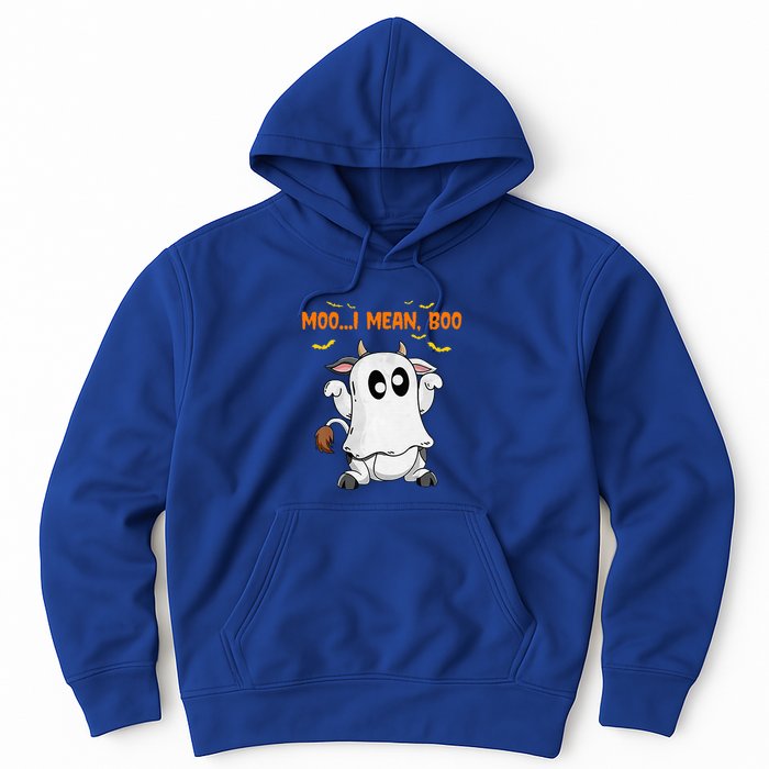 Ghost Cow Moo Mean Boo Pumpkin Moon Halloween Hoodie