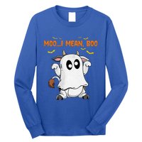 Ghost Cow Moo Mean Boo Pumpkin Moon Halloween Long Sleeve Shirt