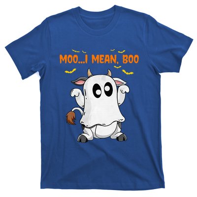 Ghost Cow Moo Mean Boo Pumpkin Moon Halloween T-Shirt