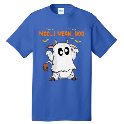 Ghost Cow Moo Mean Boo Pumpkin Moon Halloween Tall T-Shirt