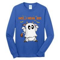 Ghost Cow Moo Mean Boo Pumpkin Moon Halloween Tall Long Sleeve T-Shirt