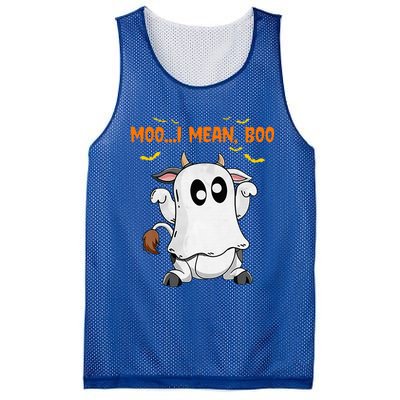 Ghost Cow Moo Mean Boo Pumpkin Moon Halloween Mesh Reversible Basketball Jersey Tank