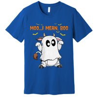 Ghost Cow Moo Mean Boo Pumpkin Moon Halloween Premium T-Shirt