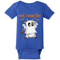 Ghost Cow Moo Mean Boo Pumpkin Moon Halloween Baby Bodysuit