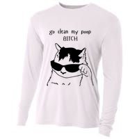Go Clean My Poop Cat Humor For Cat Lovers Delight Cooling Performance Long Sleeve Crew