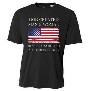 God Created Man & Woman Democrats Created All Other Genders Cooling Performance Crew T-Shirt