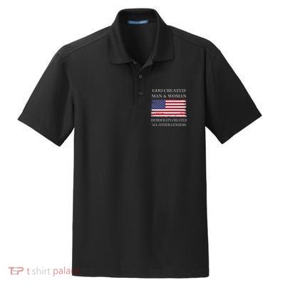 God Created Man & Woman Democrats Created All Other Genders Dry Zone Grid Polo