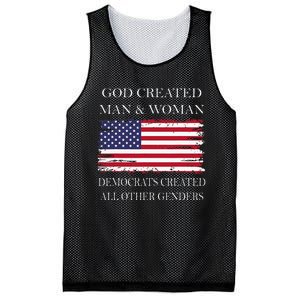 God Created Man & Woman Democrats Created All Other Genders Mesh Reversible Basketball Jersey Tank