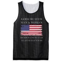 God Created Man & Woman Democrats Created All Other Genders Mesh Reversible Basketball Jersey Tank