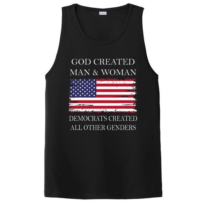 God Created Man & Woman Democrats Created All Other Genders PosiCharge Competitor Tank