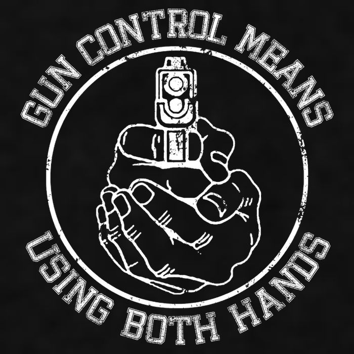Gun Control Means Using Both Hands Ladies PosiCharge Tri-Blend Wicking Tank