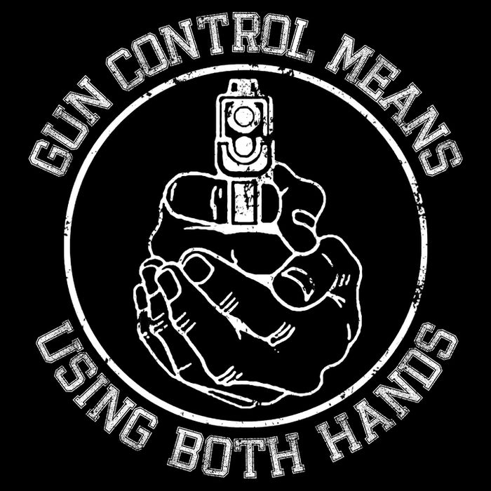 Gun Control Means Using Both Hands Drawstring Bag