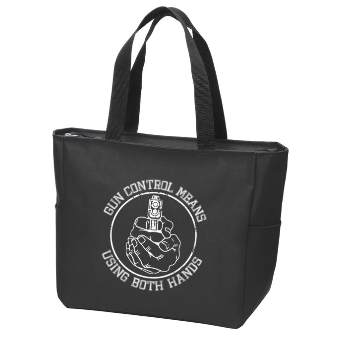 Gun Control Means Using Both Hands Zip Tote Bag