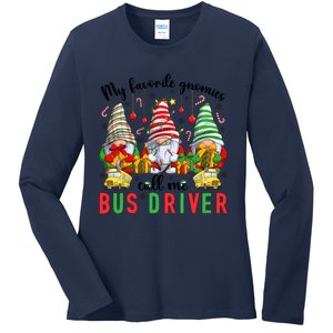 Gnomies Call Me Bus Driver Christmas Bus Driver Xmas Party Cute Gift Ladies Long Sleeve Shirt