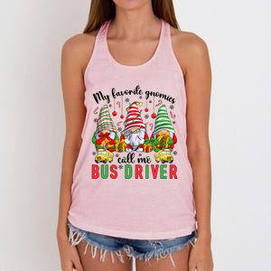 Gnomies Call Me Bus Driver Christmas Bus Driver Xmas Party Cute Gift Women's Knotted Racerback Tank