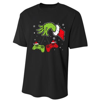 Gaming Christmas Matching Pajamas Funny Gamer Performance Sprint T-Shirt