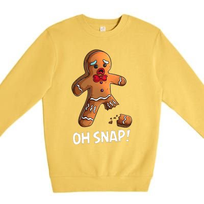 Gingerbread Christmas Market Baking Gingerbread Man Oh Snap Premium Crewneck Sweatshirt