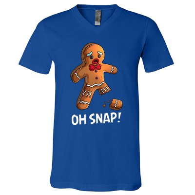 Gingerbread Christmas Market Baking Gingerbread Man Oh Snap V-Neck T-Shirt