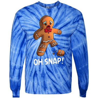 Gingerbread Christmas Market Baking Gingerbread Man Oh Snap Tie-Dye Long Sleeve Shirt