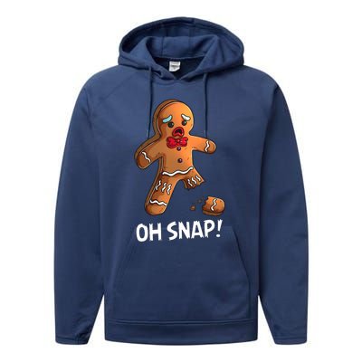 Gingerbread Christmas Market Baking Gingerbread Man Oh Snap Performance Fleece Hoodie