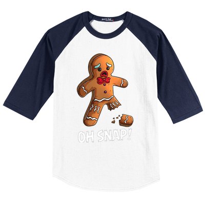 Gingerbread Christmas Market Baking Gingerbread Man Oh Snap Baseball Sleeve Shirt