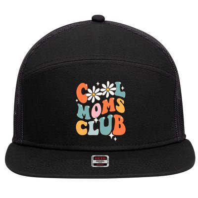 Groovy Cool Moms Club Funny Smile Mothers Day Great Gift 7 Panel Mesh Trucker Snapback Hat