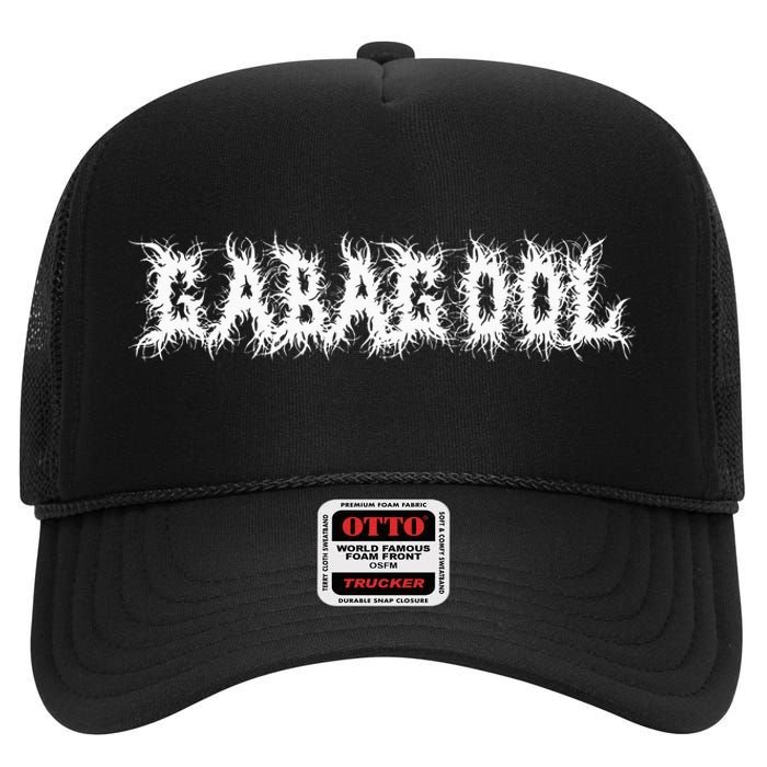 Gabagool Capicola Metalcore Nj Food Parody Death Metal Font High Crown Mesh Back Trucker Hat