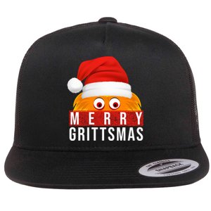 Gritty Christmas Merry Grittsmas Christmas Gift Long Sleeve Flat Bill Trucker Hat