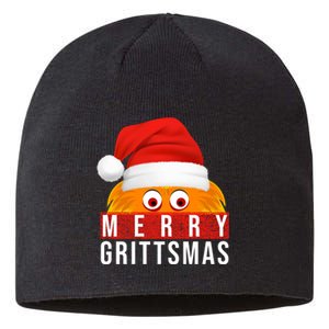 Gritty Christmas Merry Grittsmas Christmas Gift Long Sleeve Sustainable Beanie