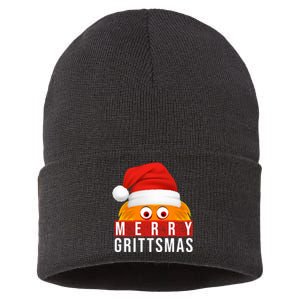 Gritty Christmas Merry Grittsmas Christmas Gift Long Sleeve Sustainable Knit Beanie