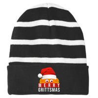 Gritty Christmas Merry Grittsmas Christmas Gift Long Sleeve Striped Beanie with Solid Band