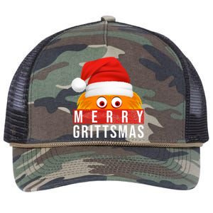 Gritty Christmas Merry Grittsmas Christmas Gift Long Sleeve Retro Rope Trucker Hat Cap