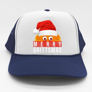 Gritty Christmas Merry Grittsmas Christmas Gift Long Sleeve Trucker Hat