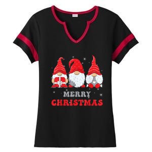 Gnome Christmas Merry Christmas Family Matching Christmas Ladies Halftime Notch Neck Tee