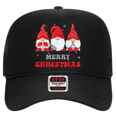 Gnome Christmas Merry Christmas Family Matching Christmas High Crown Mesh Back Trucker Hat