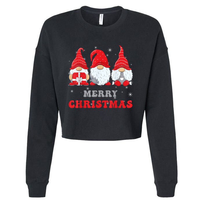 Gnome Christmas Merry Christmas Family Matching Christmas Cropped Pullover Crew