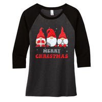 Gnome Christmas Merry Christmas Family Matching Christmas Women's Tri-Blend 3/4-Sleeve Raglan Shirt