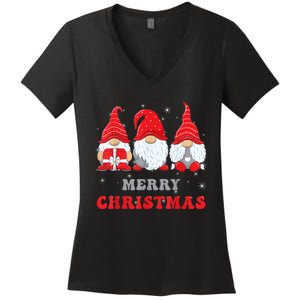 Gnome Christmas Merry Christmas Family Matching Christmas Women's V-Neck T-Shirt