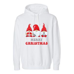 Gnome Christmas Merry Christmas Family Matching Christmas Garment-Dyed Fleece Hoodie