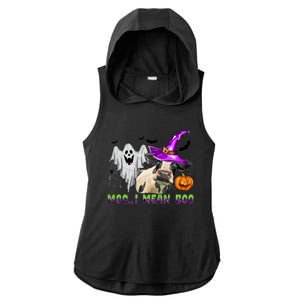 Ghost Cow Moo I Mean Boo Halloween Funny Cow Lover Costume Great Gift Ladies PosiCharge Tri-Blend Wicking Draft Hoodie Tank