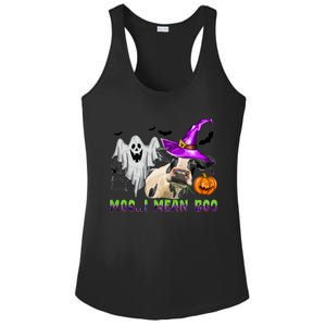 Ghost Cow Moo I Mean Boo Halloween Funny Cow Lover Costume Great Gift Ladies PosiCharge Competitor Racerback Tank