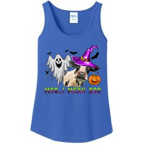 Ghost Cow Moo I Mean Boo Halloween Funny Cow Lover Costume Great Gift Ladies Essential Tank