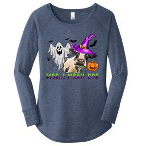 Ghost Cow Moo I Mean Boo Halloween Funny Cow Lover Costume Great Gift Women's Perfect Tri Tunic Long Sleeve Shirt