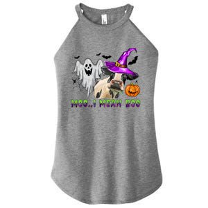 Ghost Cow Moo I Mean Boo Halloween Funny Cow Lover Costume Great Gift Women's Perfect Tri Rocker Tank