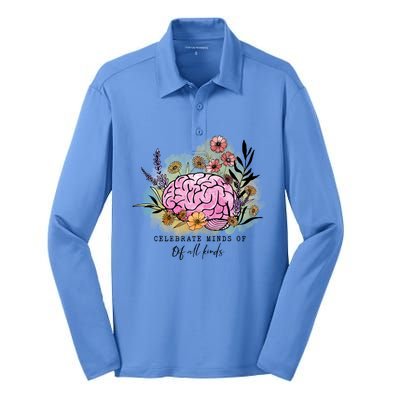 Groovy Celebrate Minds Of All Kinds Neurodiversity Autism Silk Touch Performance Long Sleeve Polo