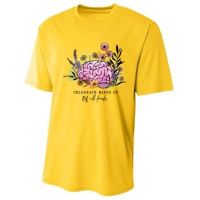 Groovy Celebrate Minds Of All Kinds Neurodiversity Autism Performance Sprint T-Shirt