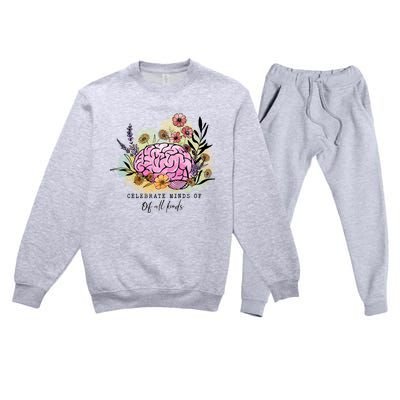 Groovy Celebrate Minds Of All Kinds Neurodiversity Autism Premium Crewneck Sweatsuit Set