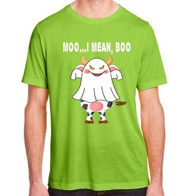 Ghost Cow Moo I Mean Boo Pumpkin Moon Halloween Gift Adult ChromaSoft Performance T-Shirt